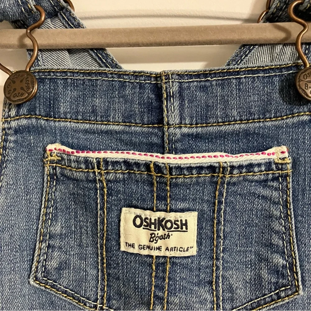 OshKosh denim overalls adjustable straps metal hardware vestbak Girls‎ 4T